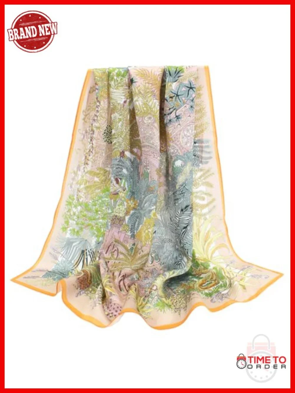 100% Mulberry Silk Fashion Scarf Square Hair Wrap